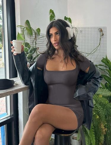 VVX Short Sleeve Bodycon Jumpsuit for Women Tummy Control Square Neck Yoga One Piece Shorts Rompers in Saudi Arabia
