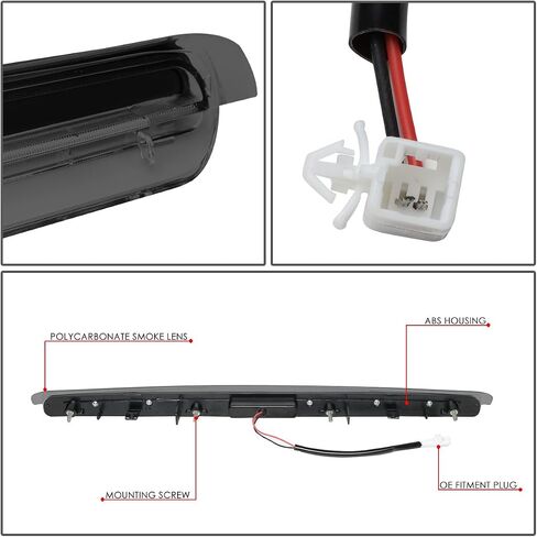 DNA MOTORING 3BL-STC04-LED-BK Black Housing LED High Mount 3rd Third Brake Light [Compatible with 05-10 Scion tC] in Saudi Arabia