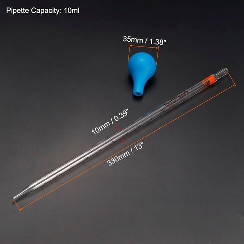 PATIKIL Graduated Dropper Pipettes Kit, 0.1ml Borosilicate Glass Pipette with Rubber Cap for Transfer Liquid for Lab, Chemistry, Clear in Saudi Arabia