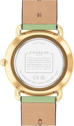 Coach Elliot Women's Watch - 2H Quartz Watch with Genuine Leather - Water Resistant 3 ATM/30 Meters - Trendy Minimalist Design for Everyday Wear - 36mm in Saudi Arabia