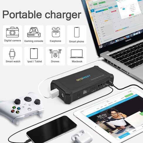 27000mAh/99.9Wh Portable Power Bank with AC Outlet, 100W Battery Powered Outlet, PD 60W QC 3.0 USB Ports Fast Charging Portable Power Suply Station for Laptops,Phone,Drone,Camera,Fan(Black) in Saudi Arabia