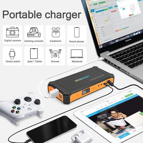 27000mAh/99.9Wh Portable Power Bank with AC Outlet, 100W Battery Powered Outlet, PD 60W QC 3.0 USB Ports Fast Charging Portable Power Suply Station for Laptops,Phone,Drone,Camera,Fan(Black) in Saudi Arabia