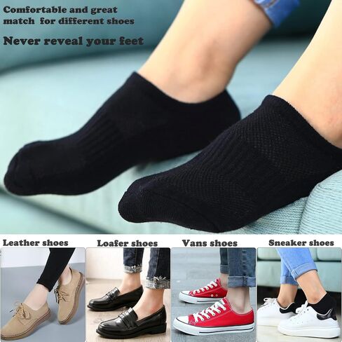 6/9 Pairs Ankle Socks for Women Athletic Running Socks Winter Warm Low Cut Thick Socks Non Slip No Show Fit 6-9/9-11/8-12 in Saudi Arabia