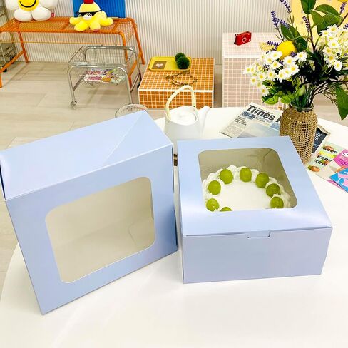 10 Inches Sky Blue Cake Boards Round - (40 Pack) Food Graded Cardboard Grease Resistant Circles Cake Plate in Saudi Arabia