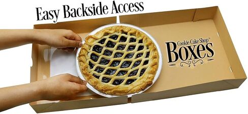 9 inch Kraft Pie Boxes with Clear Window (15-Pack) | Paper Box for Bakery Display and Sales | Low Profile Disposable Crafter Paperboard Container for Baked Goods, Desserts, and Treats in Saudi Arabia