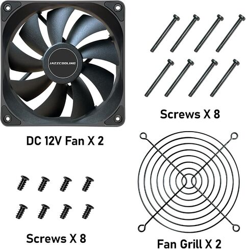 مروحة 120 ملم 2 حزمة مروحة 12 فولت، نسخة Slient عالية تدفق الهواء 12 فولت 2 دبوس PSU مراوح الكمبيوتر، DL-120 مع محمل هيدروليكي 2000 دورة في الدقيقة مروحة تبريد للكمبيوتر، ثلاجة RV، خزانة التلفزيون، مجفف، مزيل الرطوبة، خيمة النمو... in Kuwait