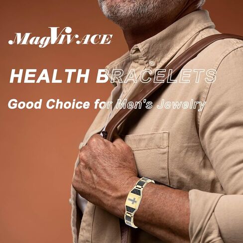 Magnetic Bracelet for Men for Arthritis and Joint, Christian Religious Cross Carbon Fiber Stainless Steel Bracelet (A) in Saudi Arabia