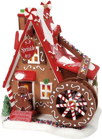 Department 56 North Pole Village Sprinkle Cookie Mill Animated Lit Building, 5.94 Inch, Multicolor in Saudi Arabia