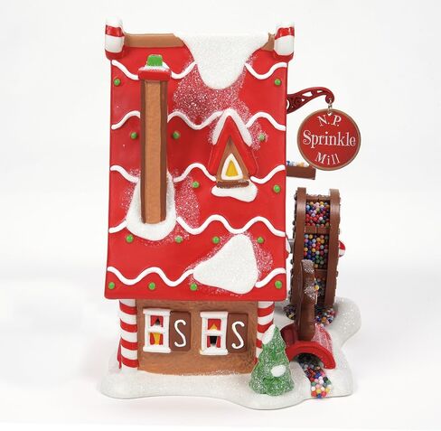 Department 56 North Pole Village Sprinkle Cookie Mill Animated Lit Building, 5.94 Inch, Multicolor in Saudi Arabia