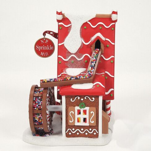 Department 56 North Pole Village Sprinkle Cookie Mill Animated Lit Building, 5.94 Inch, Multicolor in Saudi Arabia