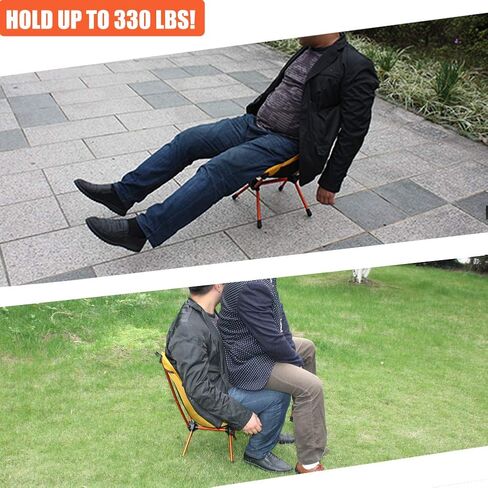 كرسي تخييم خفيف الوزن، كراسي ظهر مدمجة قابلة للطي مع حقيبة حمل، كرسي محمول للتخييم في الهواء الطلق، صيد السمك، التنزه سيرًا على الأقدام، سعة 330 رطلًا in Kuwait