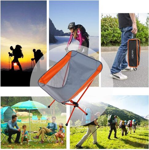 كرسي تخييم خفيف الوزن، كراسي ظهر مدمجة قابلة للطي مع حقيبة حمل، كرسي محمول للتخييم في الهواء الطلق، صيد السمك، التنزه سيرًا على الأقدام، سعة 330 رطلًا in Kuwait