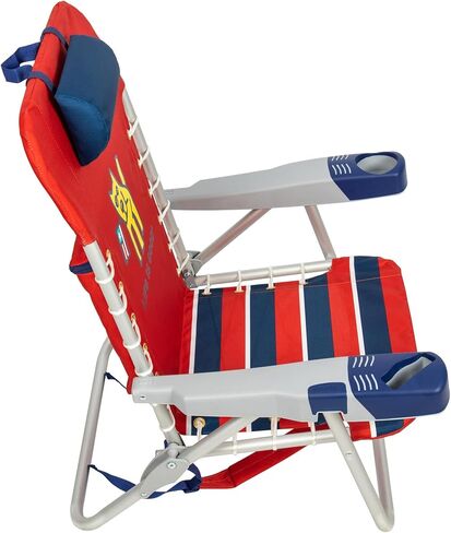 حقيبة ظهر ريو براندز لايف إز جود قابلة للاستلقاء بأربعة أوضاع مع وسادة مسند للرأس وحامل أكواب وحقيبة تخزين وكرسي الشاطئ، 24.21 بوصة عمق × 28 بوصة عرض × 33 بوصة ارتفاع، جزيرة زرقاء in Kuwait