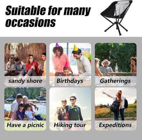 Folding Portable Chair - Camping Chair Lightweight Folding Chair for Camping - Outdoor Portable Folding Chair - Outdoor Camping Chair 300+ Lbs Capacity. in Saudi Arabia