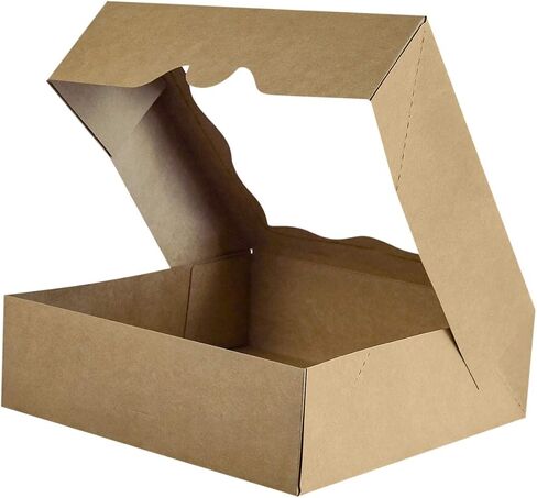 CHERRY 25-PACK 10"x10"x3"Brown Bakery Boxes with PVC Window for Pie and Cookies Boxes Large Natural Kraft Paper Box 10x10x3inch in Saudi Arabia