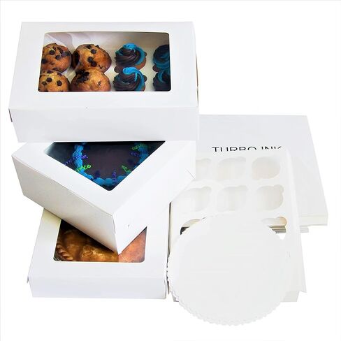 15 قطعة من صناديق المخبوزات البيضاء الكبيرة بأحجام متنوعة للكيك والكب كيك والفطيرة والمواد الغذائية وتغليف ونقل البضائع المخبوزة بدون فوضى in Kuwait