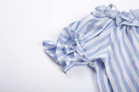 Mud Kingdom Big Girls Cold Shoulder Top Striped Cotton T-Shirt Casual Summer Holiday in Saudi Arabia
