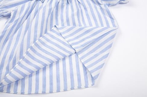 Mud Kingdom Big Girls Cold Shoulder Top Striped Cotton T-Shirt Casual Summer Holiday in Saudi Arabia