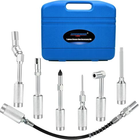 نصائح تركيب مسدسات الشحوم، مجموعة أدوات توصيل مسدس الشحوم المكونة من 7 قطع، مجموعة ملحقات تركيبات الشحوم سريعة التوصيل مع حافظة in Kuwait