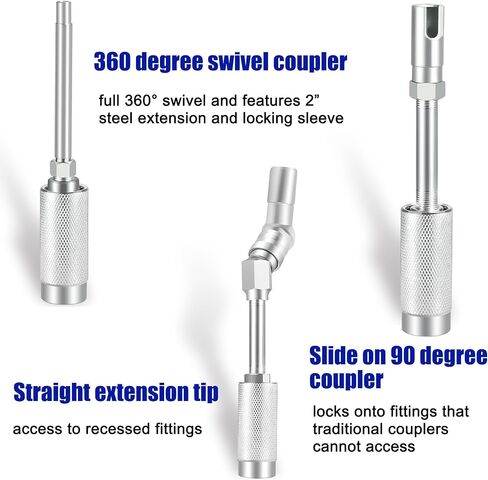 نصائح تركيب مسدسات الشحوم، مجموعة أدوات توصيل مسدس الشحوم المكونة من 7 قطع، مجموعة ملحقات تركيبات الشحوم سريعة التوصيل مع حافظة in Kuwait