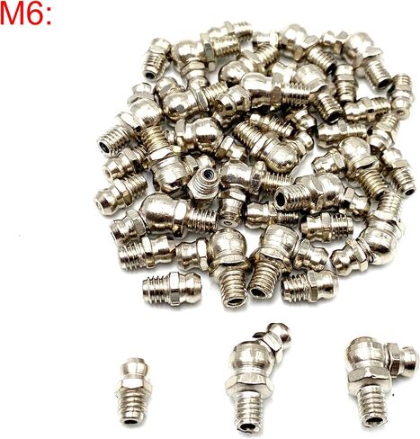 80Pcs Grease Fittings,M6 M8 M10 Grease Zerk Fittings,Straight 45 90 Degree Grease Fitting Kit for Mechanical Component Lubrication in Saudi Arabia