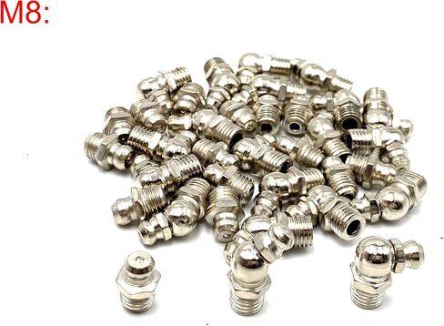 80Pcs Grease Fittings,M6 M8 M10 Grease Zerk Fittings,Straight 45 90 Degree Grease Fitting Kit for Mechanical Component Lubrication in Saudi Arabia