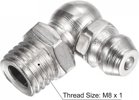 uxcell Nickel-Plated Iron 90 Degree Grease Fitting M6 x 1mm Thread Hydraulic Grease Fitting Accessories, 20Pcs in Saudi Arabia