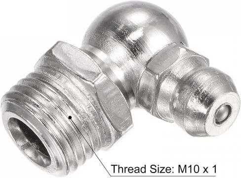uxcell Nickel-Plated Iron 90 Degree Grease Fitting M6 x 1mm Thread Hydraulic Grease Fitting Accessories, 20Pcs in Saudi Arabia