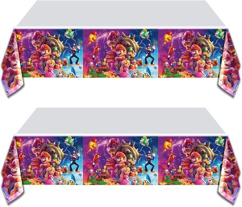 قطعتان من مفرش طاولة حفلات ماريو من OU RUI، لوازم تزيين حفلات أعياد الميلاد من Super Brother (70 بوصة × 42 بوصة) in Kuwait