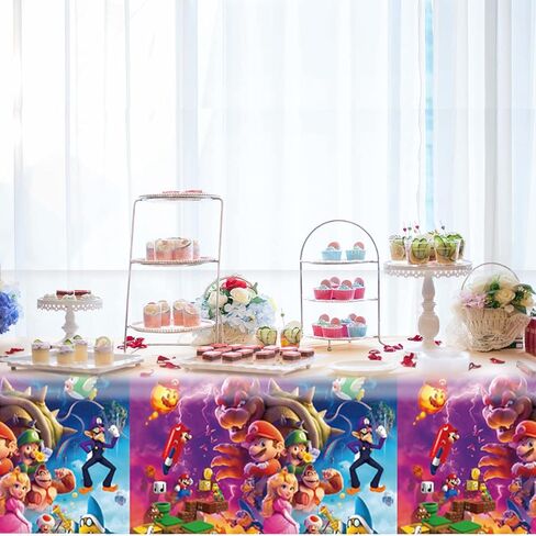 قطعتان من مفرش طاولة حفلات ماريو من OU RUI، لوازم تزيين حفلات أعياد الميلاد من Super Brother (70 بوصة × 42 بوصة) in Kuwait