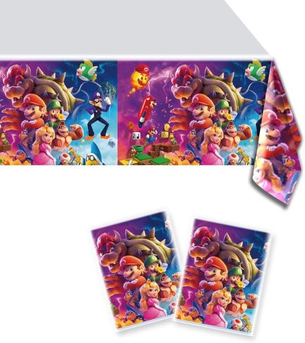 قطعتان من مفرش طاولة حفلات ماريو من OU RUI، لوازم تزيين حفلات أعياد الميلاد من Super Brother (70 بوصة × 42 بوصة) in Kuwait