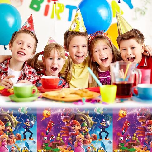 قطعتان من مفرش طاولة حفلات ماريو من OU RUI، لوازم تزيين حفلات أعياد الميلاد من Super Brother (70 بوصة × 42 بوصة) in Kuwait