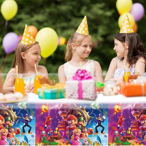 قطعتان من مفرش طاولة حفلات ماريو من OU RUI، لوازم تزيين حفلات أعياد الميلاد من Super Brother (70 بوصة × 42 بوصة) in Kuwait