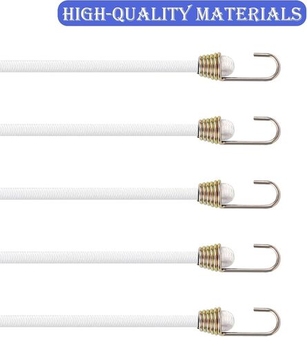15 Pack Heavy Duty Bungee Cords with Hooks 10 Inch Mini Bungee Cords Heavy Duty Outdoor Black Elastic Rope Rubber Strap for Camping Luggage Roof Racks Car Tents Tarps Bikes Rvs in Kuwait