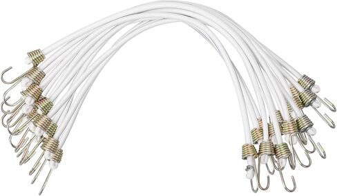 15 Pack Heavy Duty Bungee Cords with Hooks 10 Inch Mini Bungee Cords Heavy Duty Outdoor Black Elastic Rope Rubber Strap for Camping Luggage Roof Racks Car Tents Tarps Bikes Rvs in Kuwait