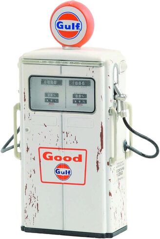 Greenlight 14130-C Vintage Gas Pumps Series 13 - 1954 Tokheim 350 Twin Gas Pump Good Gulf - Gulf Oil (Weathered) 1:18 Scale in Saudi Arabia