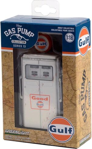 Greenlight 14130-C Vintage Gas Pumps Series 13 - 1954 Tokheim 350 Twin Gas Pump Good Gulf - Gulf Oil (Weathered) 1:18 Scale in Saudi Arabia