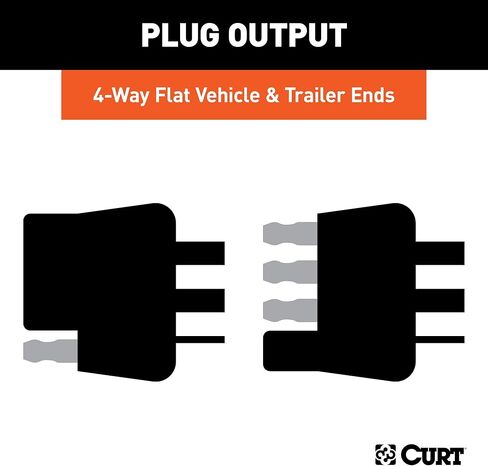 سرج أسلاك المقطورة ذو 4 دبابيس من CURT 58344، أسلاك جانبية للمركبة وجانب المقطورة مقاس 12 بوصة in Kuwait