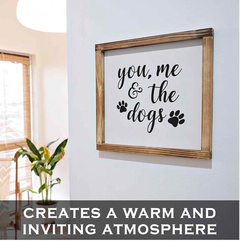 علامة You Me and the Dogs الخشبية مقاس 12 × 12 بوصة، ديكورات كلب المزرعة للمنزل، اقتباسات ديكور للكلاب من Weinie فقط علامة You Me and the Dogs لمحبي الكلاب، ديكورات منزلية للكلاب، علامة الكلب لديكور المنزل in Kuwait