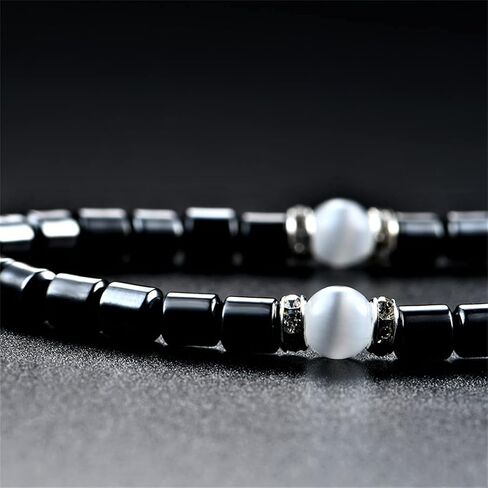 Hematite Necklace Therapy Necklace for Men Women, Precious Gemstone Naturally Reduces Headache Pain - Arthritis in The Neck, Shoulder Head Jewelry with Adjustable Chain and Velvet Pouch in Saudi Arabia