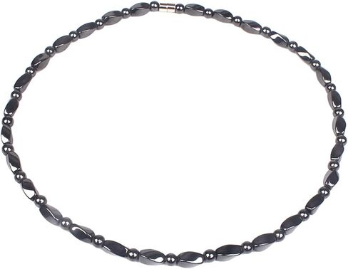 Hematite Necklace Therapy Necklace for Men Women, Precious Gemstone Naturally Reduces Headache Pain - Arthritis in The Neck, Shoulder Head Jewelry with Adjustable Chain and Velvet Pouch in Saudi Arabia