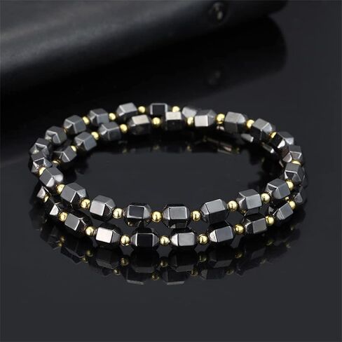 Hematite Necklace Therapy Necklace for Men Women, Precious Gemstone Naturally Reduces Headache Pain - Arthritis in The Neck, Shoulder Head Jewelry with Adjustable Chain and Velvet Pouch in Saudi Arabia