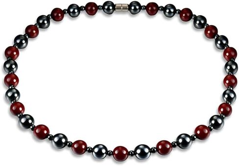 Hematite Necklace Therapy Necklace for Men Women, Precious Gemstone Naturally Reduces Headache Pain - Arthritis in The Neck, Shoulder Head Jewelry with Adjustable Chain and Velvet Pouch in Saudi Arabia