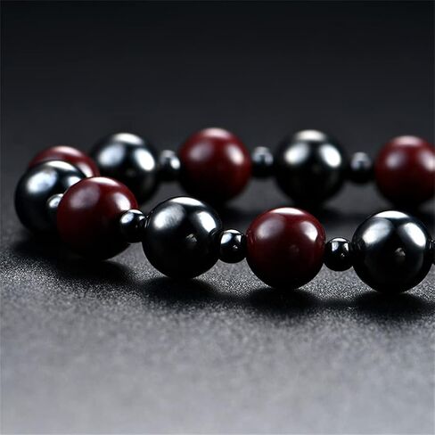 Hematite Necklace Therapy Necklace for Men Women, Precious Gemstone Naturally Reduces Headache Pain - Arthritis in The Neck, Shoulder Head Jewelry with Adjustable Chain and Velvet Pouch in Saudi Arabia