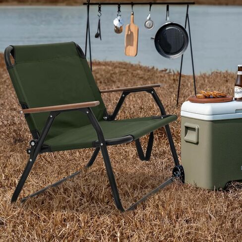 MoNiBloom Folding Double Seat Camping Chair Outdoor Beach Lawn Picnic Hiking Travel Portable Foldable Collapsible 2-Person Camp Loveseat Chair for Adults (Black) in Saudi Arabia