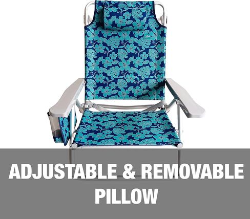 Bliss Hammocks Folding Beach Chair, Backpack Recliner with Canopy, Blue Flower in Kuwait
