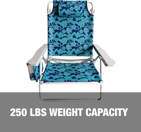 Bliss Hammocks Folding Beach Chair, Backpack Recliner with Canopy, Blue Flower in Kuwait
