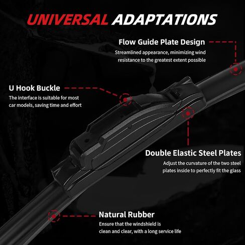 OTUAYAUTO 24"+18" Front Windshield Wiper Blades - Replacement for Kia Sportage 2011-2018 Window Wipers - J Hook Premium All Weather - Original Factory Quality (Pack of 2) in Saudi Arabia