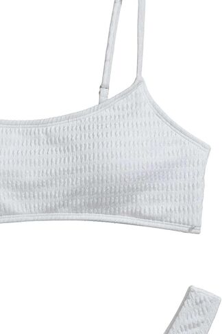 SweatyRocks Women's 2 Piece Swimsuits Spaghetti Strap High Cut Ribbed Bikini Sets Thong Bathing Suits in Saudi Arabia