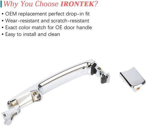 IRONTEK Exterior Front Left Outside Door Handle, Fits 2003-07 for Nissan Murano; 2003-08 for Infiniti FX35/FX45; for Nissan Rogue; for Nissan Rogue Select. Replace 82646CA000 80640CA012 in Saudi Arabia